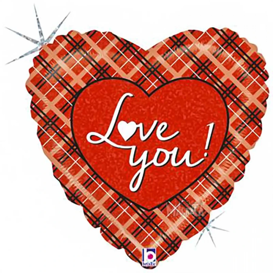 Фолиев балон сърце с надпис I Love You 001