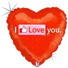 Фолиев балон сърце с надпис I Love You 004