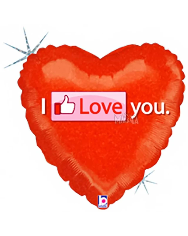 Фолиев балон сърце с надпис I Love You 004