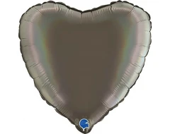 Фолиев балон сърце - Цвят Platinum Grey