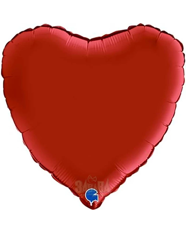 Фолиев балон сърце - Цвят Satin Rubin Red