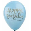 Балони с щампа - Happy Birthday в син цвят 5бр