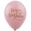 Балони с щампа - Happy Birthday в розов цвят 5бр