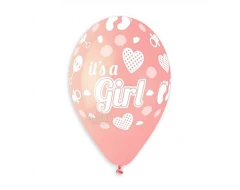 Балони с щампа - бебешки стъпки 5бр