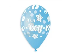 Балони с щампа - бебешки стъпки 5бр