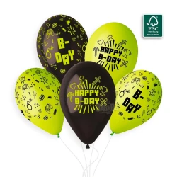 Балони с щампа - B-day геймър 5бр
