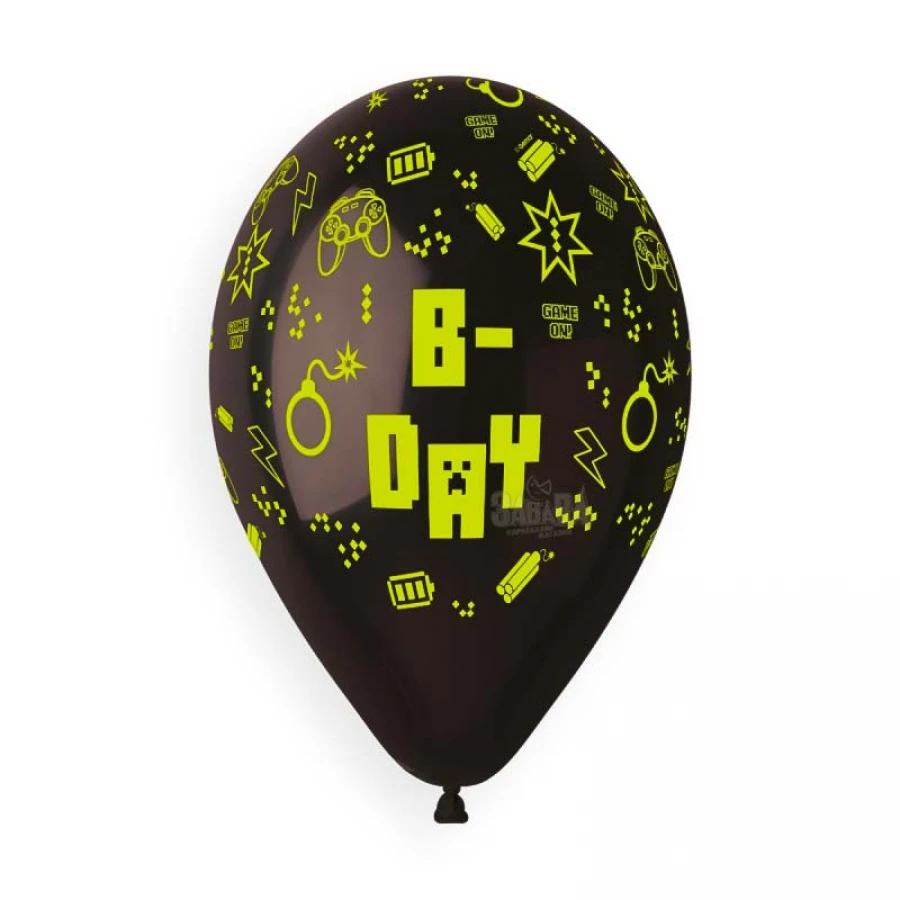 Балони с щампа - B-day геймър 5бр