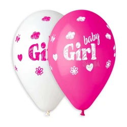 Балони с щампа - Baby girl 5бр 934
