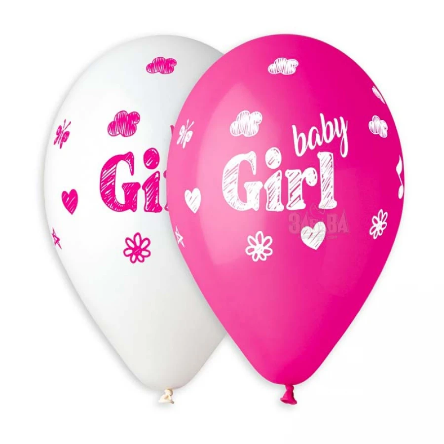 Балони с щампа - Baby girl 5бр 934