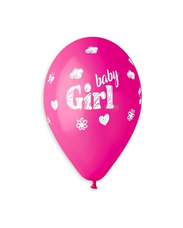 Балони с щампа - Baby girl 5бр 934