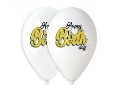 Балони с щампа - Happy Birthday 5бр 902