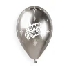 Балони хром с щампа - Happy Birthday 5бр