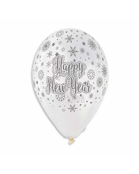 Балони с щампа - Happy New Year 5бр