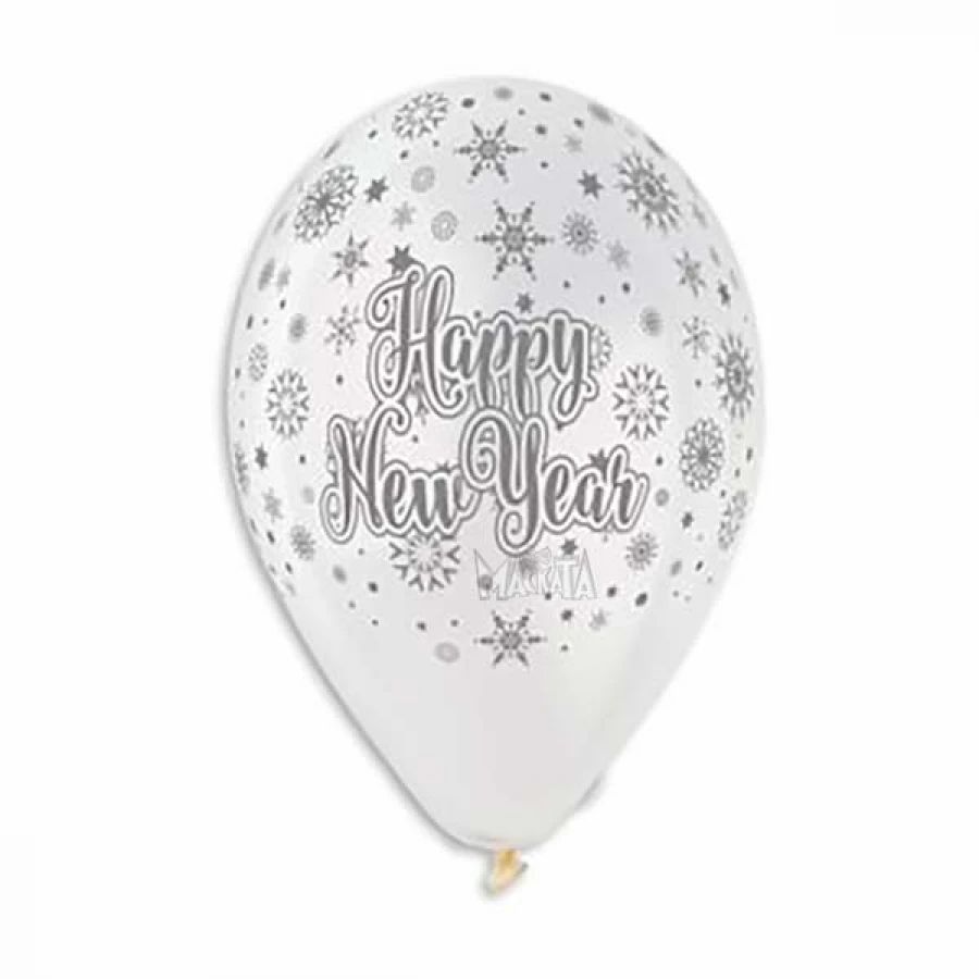 Балони с щампа - Happy New Year 5бр