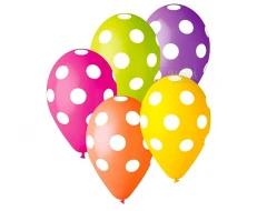 Пакет балони с щампа на точки - микс 100бр