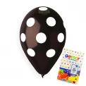 Пакет балони с щампа - черни на бели точки 100бр