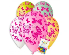 Пакет балони с щампа - Пеперуди #174 100бр