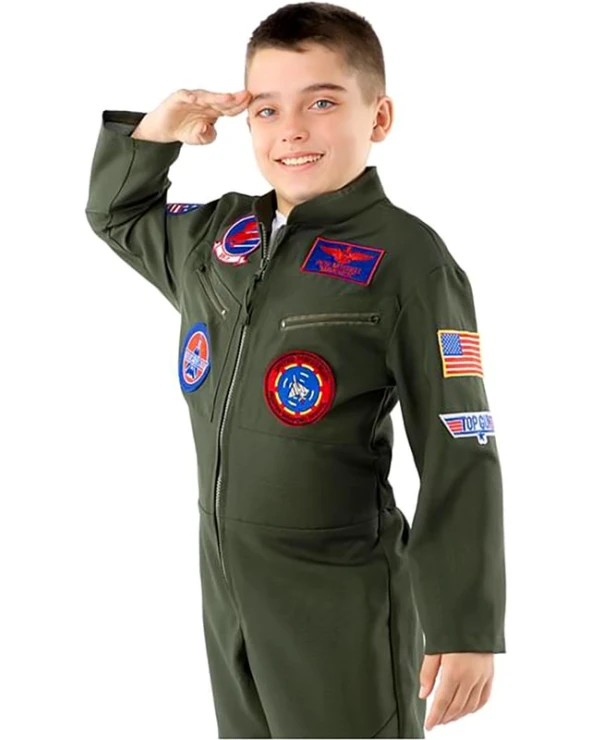 детски костюм авиационен пилот top gun гащеризон