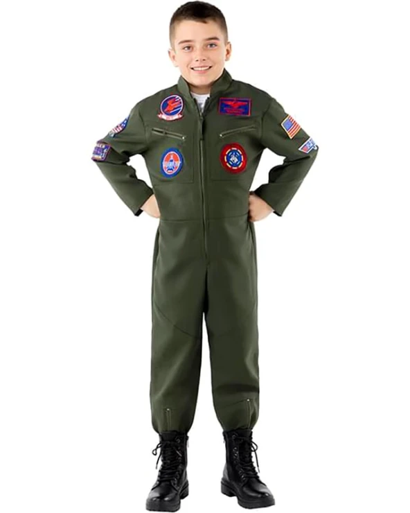 детски костюм авиационен пилот top gun гащеризон