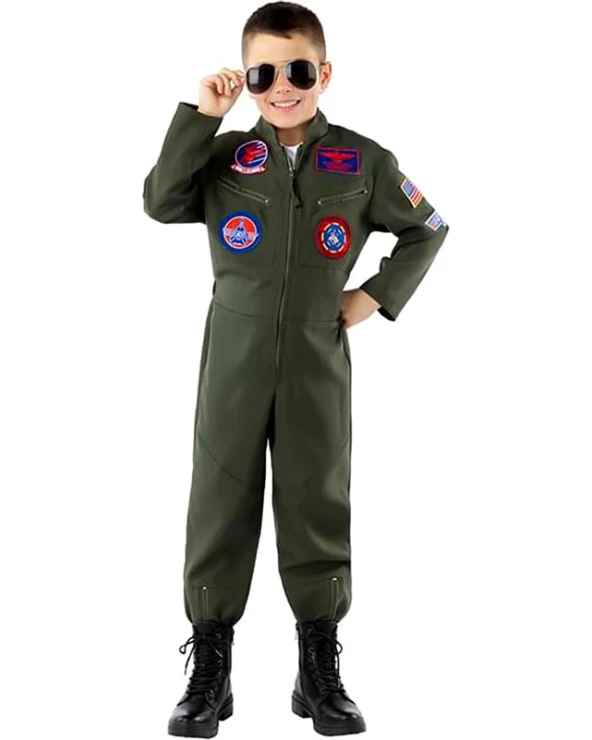 детски костюм авиационен пилот top gun гащеризон