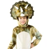 детски костюм трицератопс динозавър с гащеризон, опашка, гети и шапка-глава