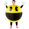 надуваем костюм pacman за деца жълт геймърски костюм с ръкавици