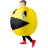 надуваем костюм pacman за деца жълт геймърски костюм с ръкавици