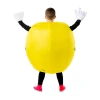 надуваем костюм pacman за деца жълт геймърски костюм с ръкавици