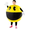 надуваем костюм pacman за деца жълт геймърски костюм с ръкавици