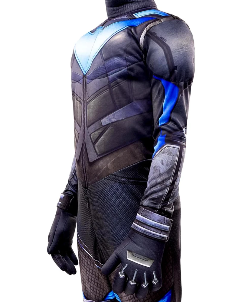 Детски карнавален костюм Nightwing Gotham Knights с мускули и маска за супергеройско парти | zabava