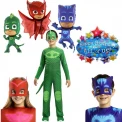 Комплект  PJ Masks - балони, маски и костюм на Геко