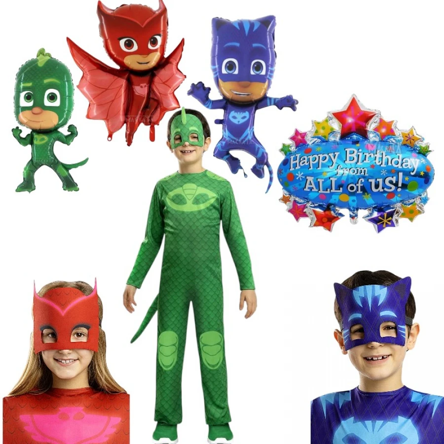 парти комплект pj masks геко с костюм и балони