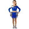 детски син костюм мажоретка cheerleader с помпони