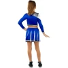 детски син костюм мажоретка cheerleader с помпони