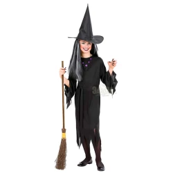 Класическа рокля на вещица за момичета - 02355