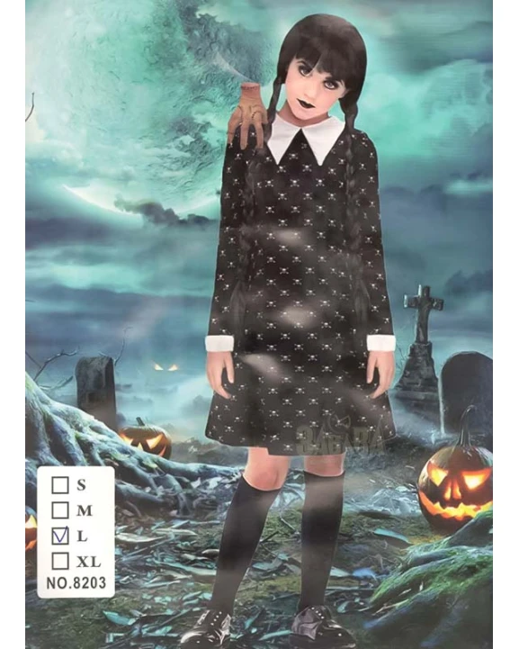 Карнавален детски костюм на Уензди Адамс /Wednesday Addams/