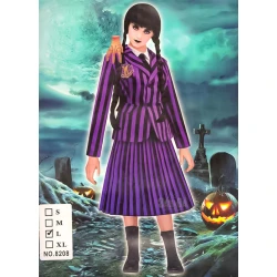 Карнавален детски костюм на Уензди Адамс /Wednesday Addams/ в лилав цвят