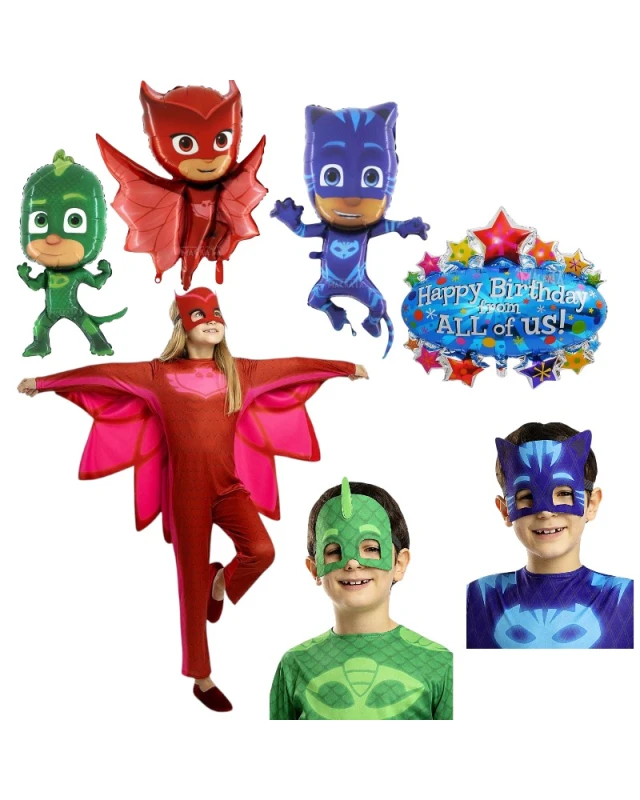 парти комплект pj masks оулет с костюм и балони