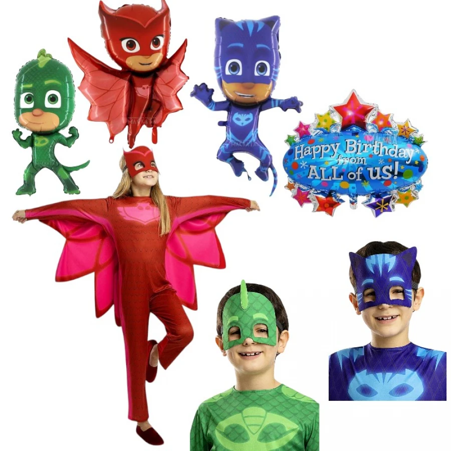 парти комплект pj masks оулет с костюм и балони