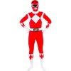 мъжки костюм power ranger червен втора кожа