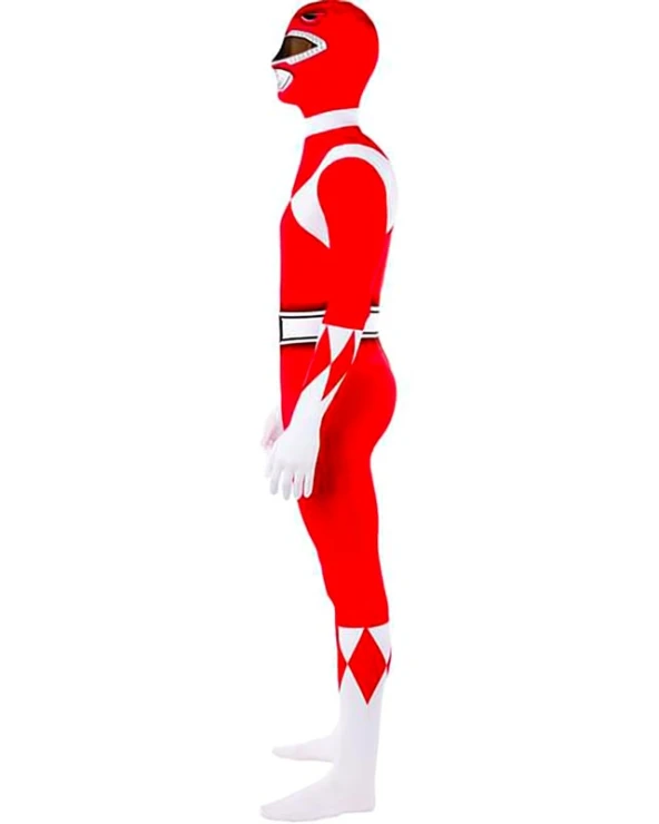 мъжки костюм power ranger червен втора кожа