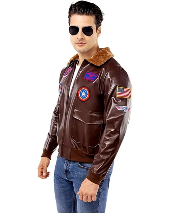 кожено яке маверик top gun пилотско яке мъже