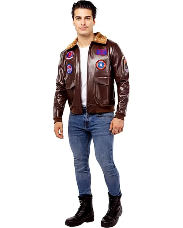 кожено яке маверик top gun пилотско яке мъже