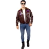 кожено яке маверик top gun пилотско яке мъже