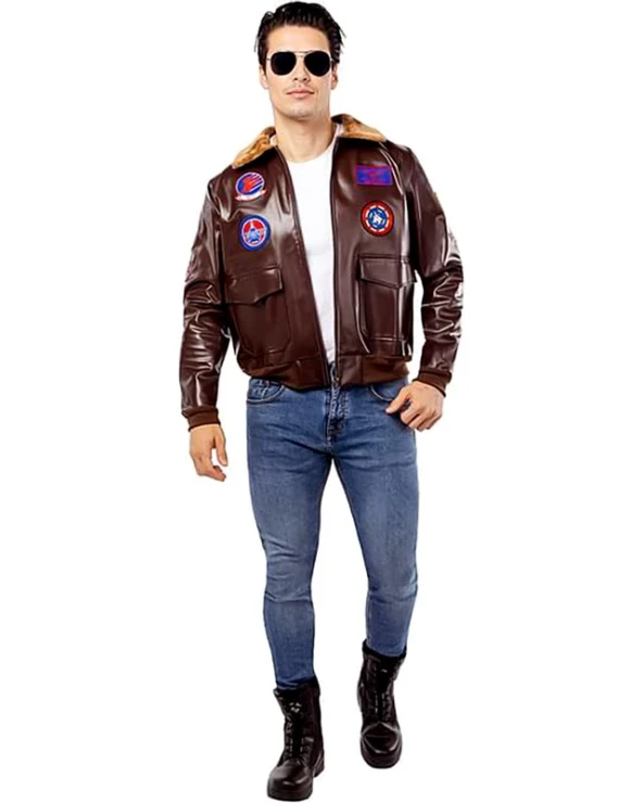 кожено яке маверик top gun пилотско яке мъже