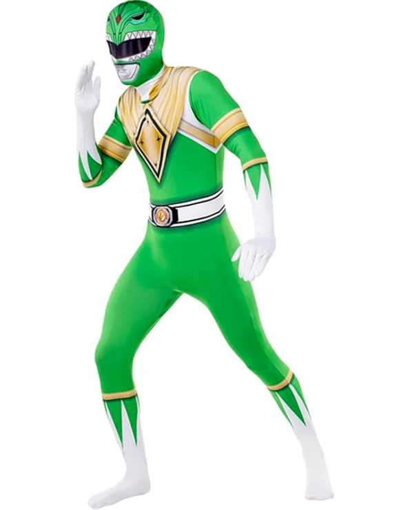 зелен power ranger костюм втора кожа мъж