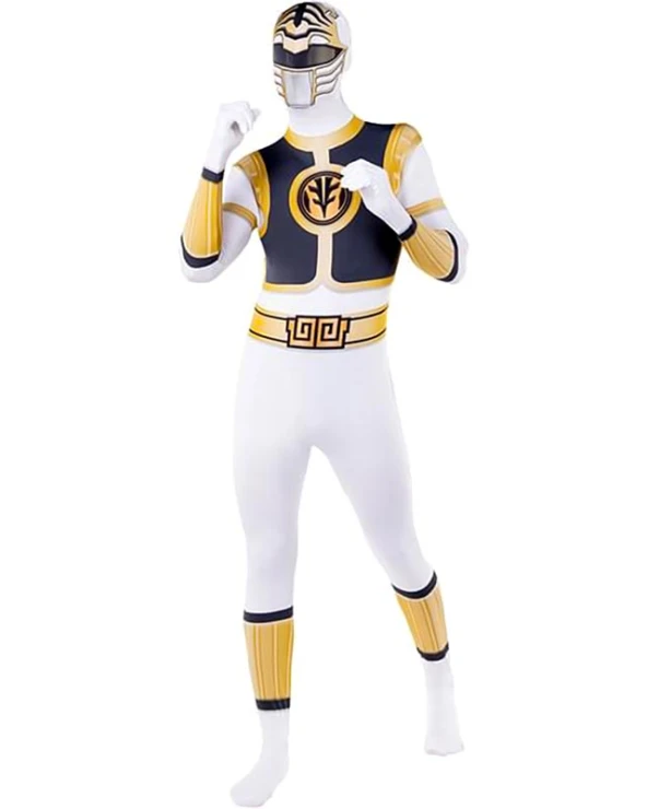 костюм пауър рейнджър/power ranger бял втора кожа
