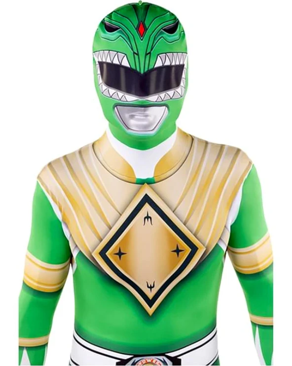зелен power ranger костюм втора кожа мъж