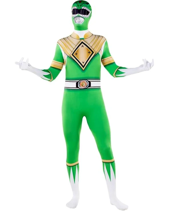 зелен power ranger костюм втора кожа мъж