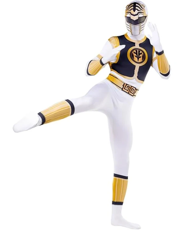 костюм пауър рейнджър/power ranger бял втора кожа